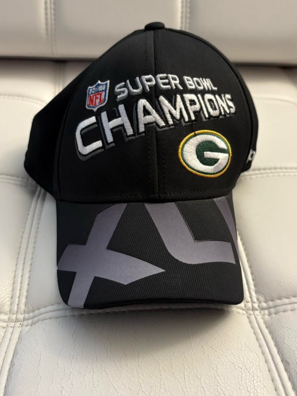 Reebok On Field Green Bay Packers Super Bowl Champions Black Hat
